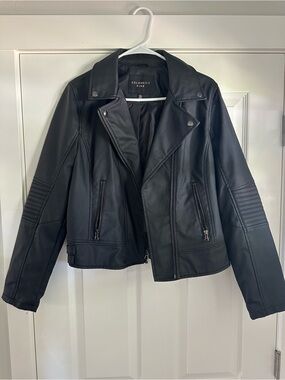 Celebrity Pink Black Faux LeatherJacket